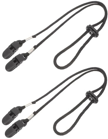 PAMINGONO Clips Ajustables para Correa de Sombrero Negro 2 Piezas, Pinzas Resistentes al Viento para Sombreros de Viaje, Retenedores Desmontables para Actividades al Aire Libre