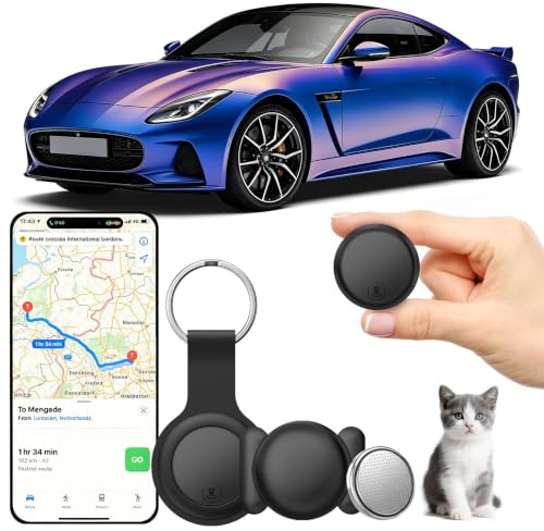 Traceur GPS Voiture,2026 Smart Traceur Tag GPS Tracker Localisateurs D'Objets Bluetooth(Compatible avec iOS et Android),Couverture Mondiale en Temps Réel,sans Abonnement pour Valises/Portefeuilles