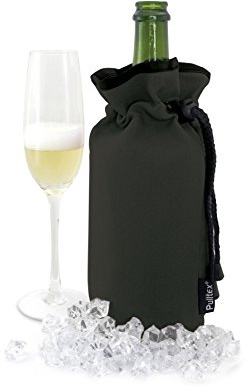 Pulltex Champagne Cooler Bag, Nylon, Nero, 18.5 x 12 x 4.2 cm