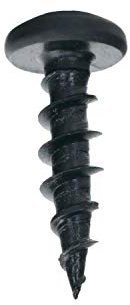 100 Pack Rok Hardware #10 x 3/4 Coarse Deep Thread Pan Head Screws Black Phosphate Wood MDF