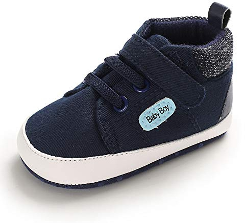 MASOCIO Scarpe Neonata Scarpine Primi Passi Scarpette Sneaker Bambino Bimbo Blu Navy 6-12 Mesi