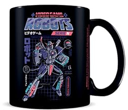 Pyramid International Ilustrata (Video Game Robots - Serie N) Black Mug - 10Oz / 315Ml Ceramic Mug - One Size