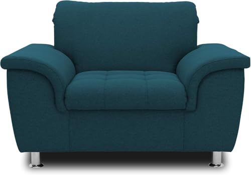 DOMO. Collection Sessel Franzi, Nackenfunktion, dunkelblau | Sessel mit Nackenfunktion und Steppung, breite Armlehnen für Komfort, 120 x 105 x 81 cm (BxTxH)