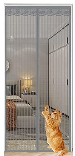 QIAOH Magnet Fliegengitter Tür 90x210cm, Insektenschutz Balkontür Magnet, Stärkere Magneten, Mückennetz Tür Mit Magnet, Fliegenschutz Balkontür Ohne Bohren