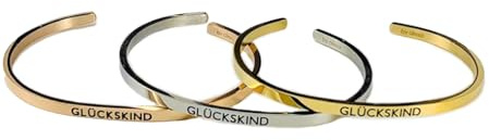 Eleganter Armreif Armband Silber mit Mantra und Spruch bis ca. 16 cm. Glückskind