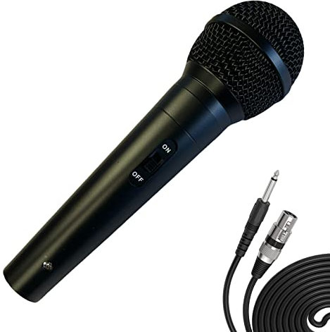Professional Dynamic Karaoke Vocal Microphone with Cable. Metal Body Black (with switch)