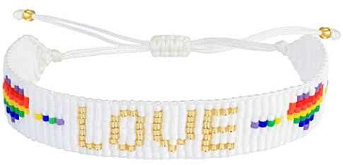 KELITCH Buntes Perlen Wickelarmband Verstellbarer Handgefertigter Herzförmiger Strang Armreif Sinnvoller Schmuck