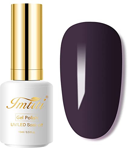 UV Gellack Nagellack Dunkelgrau farben,3 In 1 One Step Gel Nail Polish Soak Off Nägel Farbgel Braun-grau Gel Nagellack für Nageldesign Maniküre 15ml