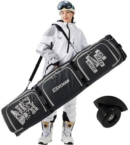 XCMAN Snowboardtasche mit Rollen Robuste 160/190cm Snowboard-Tasche Für -Skitrage-Rucksack Flugreisen geeignet
