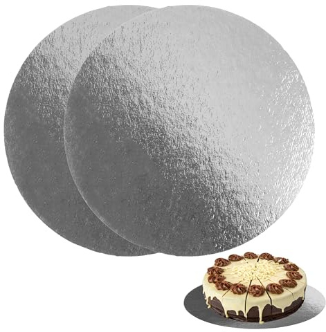 Be Your Packer 10er-Set Tortenunterlage Runde 20cm | Cake Board | Tortenböden | Karton Silber 1 mm Dicke | Tortenplatte | Kuchenplatte Cakeboard für Torten Kuchen Geburtstag und Süßigkeiten