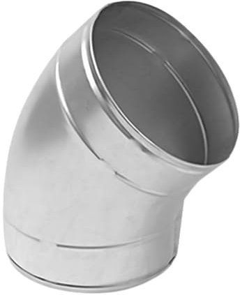 Hg hava Tuyau spiralé fi 200, coude à 45° pour ventilation, tuyau de ventilation en tôle galvanisée, raccord coudé pour tuyaux, systèmes de ventilation et de climatisation, angle d'arc, raccord de