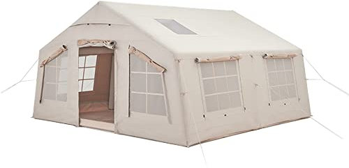 SilteD Outdoor Inflatable Camping Tent with Air Pump, 13m² Glamping Tents, Easy Setup 4 Season Windproof House for Fishing, Camping & Hiking