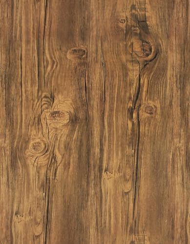 Timeet Brown Wood Self Adhesive Wallpaper Wood Effect Vinyl Sticky Back Plastic Peel and Stick Contact Paper Vintage Wood Grain Furniture Sticker Decorative Film Waterproof Removable 42x300cm