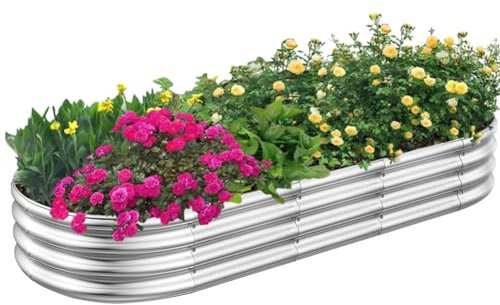 RAYKEEP Galvanized Raised Garden Bed for Vegetables (5x2x1(ft))