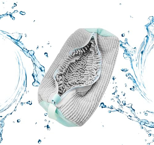 Xiujuers 2 Stück Schuhwaschbeutel Waschmaschine, Schuhbeutel Waschmaschine, Shoe Wash Bag, Schuh Waschbeutel für Waschmaschine, Schuhsack Waschmaschine, Wiederverwendbarer Schuhwaschbeutel (Grau)