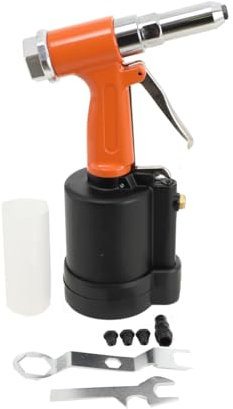 NICCOO Pneumatische Luftnietpistole, Luftdruckluft Nietpistole, Druckluft Blindnietpistole Kit, Druckluftnietwerkzeug Blindnietzange Werkzeug mit 4* Düsen, für Nietgrößen von 2,4mm-4,8mm