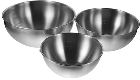 HOLIDYOYO 3pcs Large Salad Bowl Lids Stainless Steel Mixing Bowls for Cooking Baking Prepping
