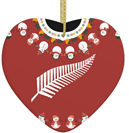 Neuseeländischer Maori-Farn Geschenkanhänger Hängende Ornamente Keramik Weihnachtsschmuck Mit Schnur Weihnachtsanhänger
