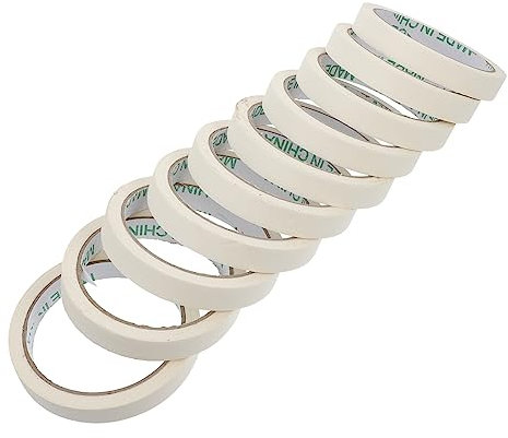 OHPHCALL 10pezzi Nastro Di Carta Crespa Per Mascheratura Bianco Per Vernice Spray Nastri Di Mascheratura Per Scrittura Nastri Di Carta Crespa Monofacciale