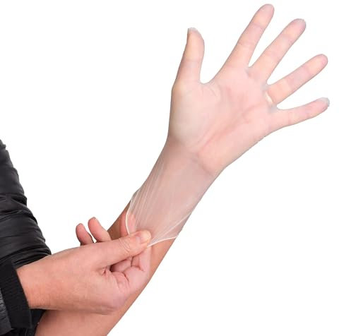 Générique Boîte de 100 gants jetables vinyle non poudrés (Transparent, M)