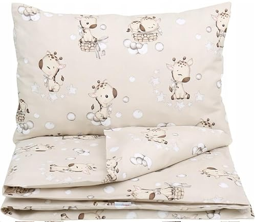Babymam Baby Bedding Set 120x90cm Pillowcase Duvet Cover 2Pc Fit Cot Giraffe