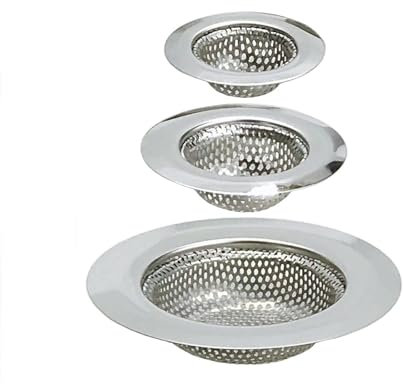 Filtro Doccia e Lavandino, Retina per Lavandino Bagno e Cucina, Filtro Scarico Lavandino Antintasamento, Raccogli Capelli Doccia,Filtro per Doccia, Vasca, Lavabo, in Acciaio Inossidabile, 3 misure