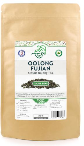 Oolong Fujian Loose Leaf Tea – Classic Chinese Oolong Leaves (100g) | Semi-Oxidised, Slightly Fermented Tea – Rich and Creamy – Resealable Pouch
