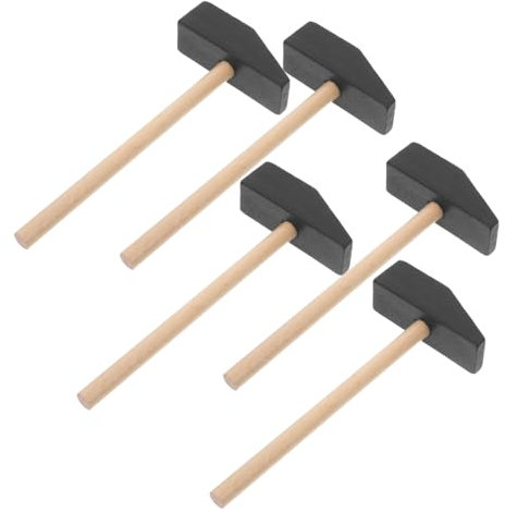 ADOCARN Kleiner Holzhammer Für Kinder 5 Stück Massivholz Spielzeughammer Mit Sicheren Griffen Feinmotorik Training Für Kleinkinder Zu Hause Und in Der Schule
