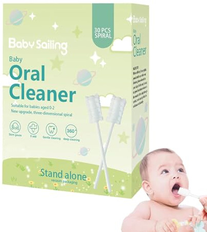 Rengörare – säker gasväv tungrengöring tandborste för spädbarn | Mild munservetter för resor, och utomhus | Daglig babyhygien och fräschare av andningsdräkt