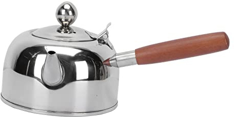 KOCKSHION Bollitore Domestico in Acciaio Inossidabile 304 Da 680ml, Pentola Per Acqua Calda Sanitaria Manico Laterale, Design Retrò Per Uso Casalingo e Feste