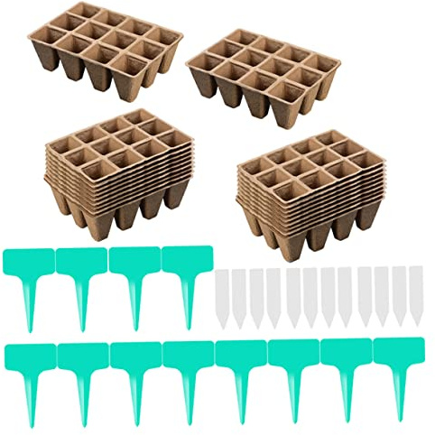 Toddmomy Pots de Germination Carrés Biodégradables Tourbe avec Inserts Vert et Blanc Godets de Culture Épaissis et Imperméables pour Jardinage et Nutrition des Plantes