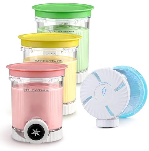 Contenedores de 4 piezas compatibles con Ninja Creami NC701EU NC700, Envases para Helado Casero con Tapones Herméticos, Resistentes al Frío y al Calor, Accesorios de Repuesto para Máquina Ninja
