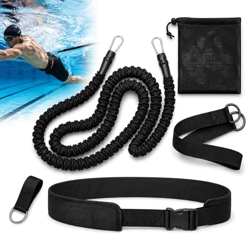 GothicBride Schwimmgurt Pool Erwachsene, Schwimmtrainer Pool | mit 2.5-7.5M Einnstellbare Schwimmseil für Jedes Schwimmbad Ohne Schwimmleine
