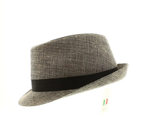 votrechapeau - Chapeau Trilby - Petit Bord - Varese - Gris - Bandeau Noir - Tour de tête 63
