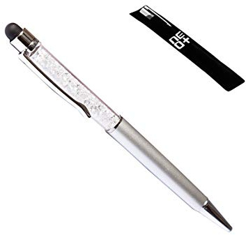 QUALITÉ 2-en-1 écran Tactile capacitif Stylet et Stylo à Bille avec Cristaux (Argent)
