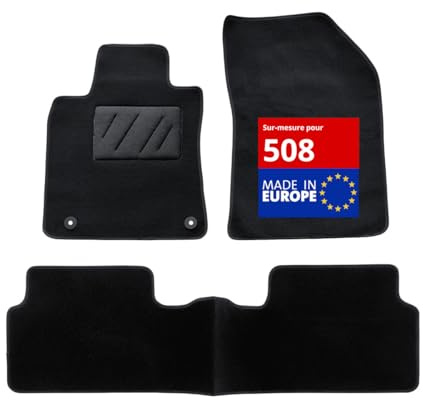 DBS 1765704 Alfombrillas de coche - A medida - Alfombrillas para coche - 3 uds. - Antideslizante - Moqueta en negro 900 g/m² - Aspecto terciopelo - Modelo Star