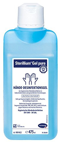 Hartmann Sterillium® Gel pure Hände-Desinfektionsgel, Desinfektion, 85% Ethanol, 475 ml