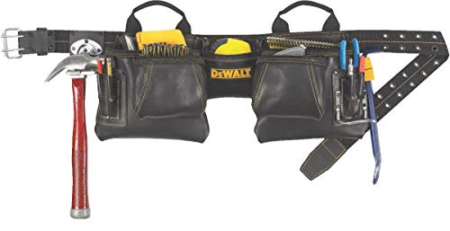 Dewalt Zimmermannstasche für Nägel und Werkzeug, 10 Fächer, aus genarbtem Leder, DG5472