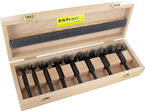 FAMAG Bormax 2.0 WS-Forstnerbohrersatz 8-teilig D=15,20,25,30,35,40,45,50mm im Holzkasten