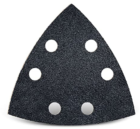 MENZER Black Schleifblätter 93 mm, 6-Loch (50 Stk.) K40 | f. Deltaschleifer, Siliciumcarbid, Klettbefestigung