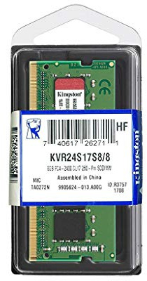 Kingston RAM KVR24S17S8 /8 - 2400 MHz DDR4 non ECC CL17 SODIMM 1R x 8 RAM- 8 Go