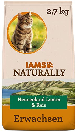 IAMS Naturally Katzenfutter trocken mit Lamm und Reis - komplettes und ausgewogenes Trockenfutter mit natürlichen Inhaltsstoffen, 2,7 kg