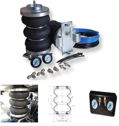 SMV-Metall GmbH Luftfederung Wohnmobil Z6 inkl. Manometerblende Universal geeignet für FIAT Ducato/Peugeot Boxer/Citroen Jumpe (Typ 230/244 / 250) ab Baujahr 1994 bis Heute