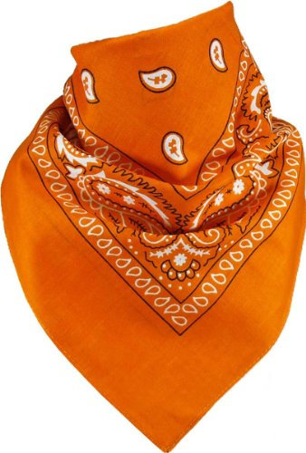 Harrys-Collection extra großes Bandana 100% Baumwolle! 70x70 cm, Größen:70x70, Farben:orange