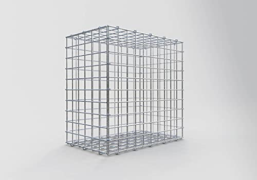 GABIONA Gabione 50 × 50 × 30 cm (L x H x T) – Steinkorb aus 4 mm Draht, Maschenweite 5 × 5 cm, C-Ring Verschluss + Gratis-Zange – ideal für Sichtschutz, Gabionenzaun, Gartenmauer und Steinkorbwand