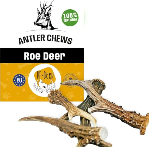 RF-Deer Ziegengeweih Natürlicher Geweih-Kausnack für Hunde Größe L - 1 Stück - Gesunder Kauspielzeug, Kauknochen für Genuss und Zahnpflege, Erhältlich in verschiedenen Varianten