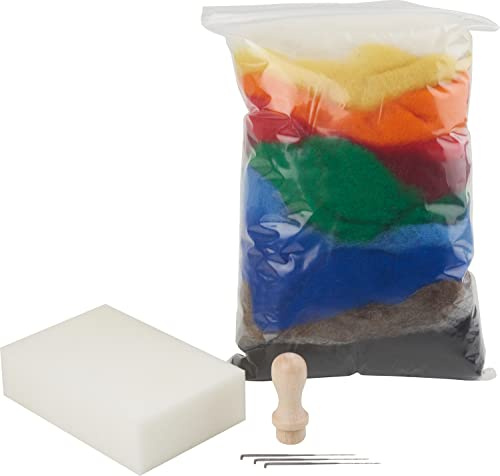 VBS Einsteiger-Set Trockenfilzen 17-teiliges Bastelset für kreative Projekte mit Filzwolle und Zubehör ideal für Anfänger und Hobbybastler