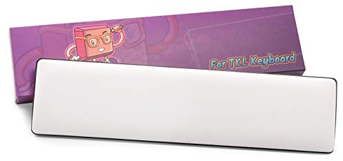 LTC Keyboard Wrist Rest, Cushion Support Pads for 61-Key Keyboard, for Office, Gaming, Computer PC Laptop Mac Typing, with PU Leather & Anti-Slip Rubber Base, Angle Inclined (60% Compact, White)