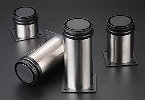 4 Stück verstellbare Beine 120 mm Höhe Schrankbeine Tischbeine Möbelbeine, gebürsteter Edelstahl Höhenverstellbar 0–15 mm (Größe: 5 cm) (50 cm)
