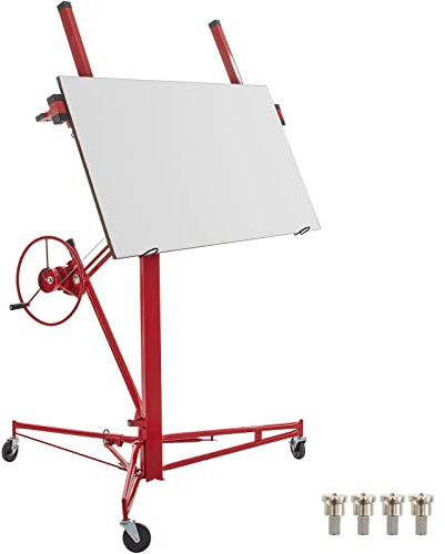 VEVOR Professioneller Gipskartonplatten-Heber, belastbar bis 68 kg, Hebt Gipskartonplatten, faltbar, für Wände und Decken, 120 cm - 335 cm Arbeitshöhe